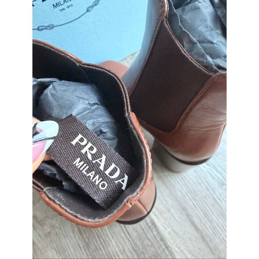 PRADA LEATHER ANKLE BOOTS SIZE EU 36.5 $1790 - Picture 9 of 16